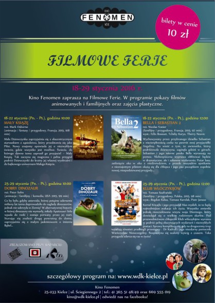 FILMOWE FERIE 2016 kino Fenomen Kielce